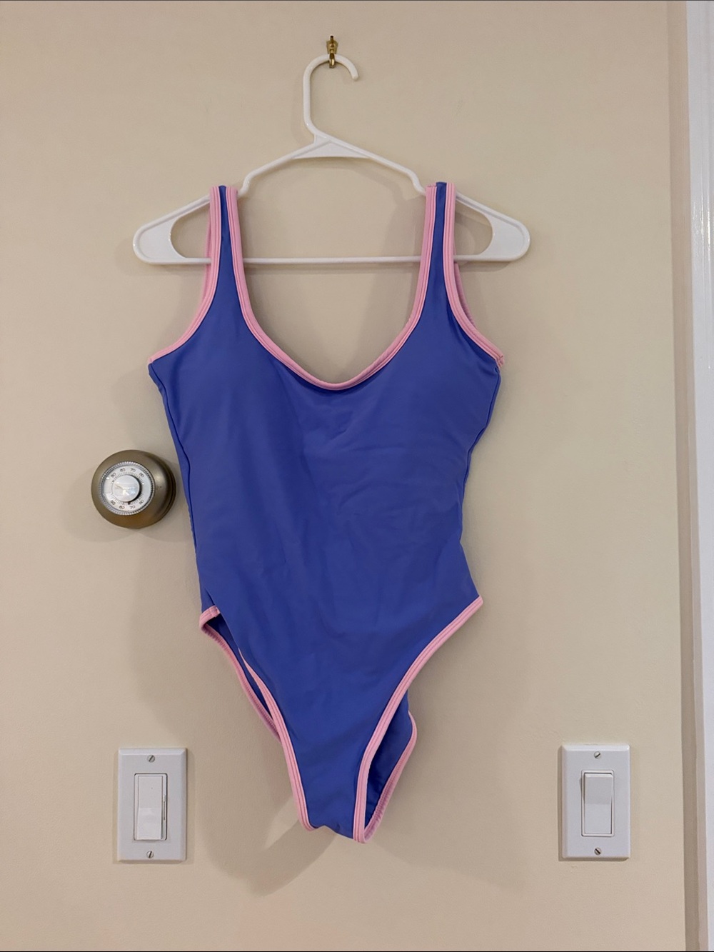 93 Play Street Purple One-Piece Swimsuit with Pink Trim